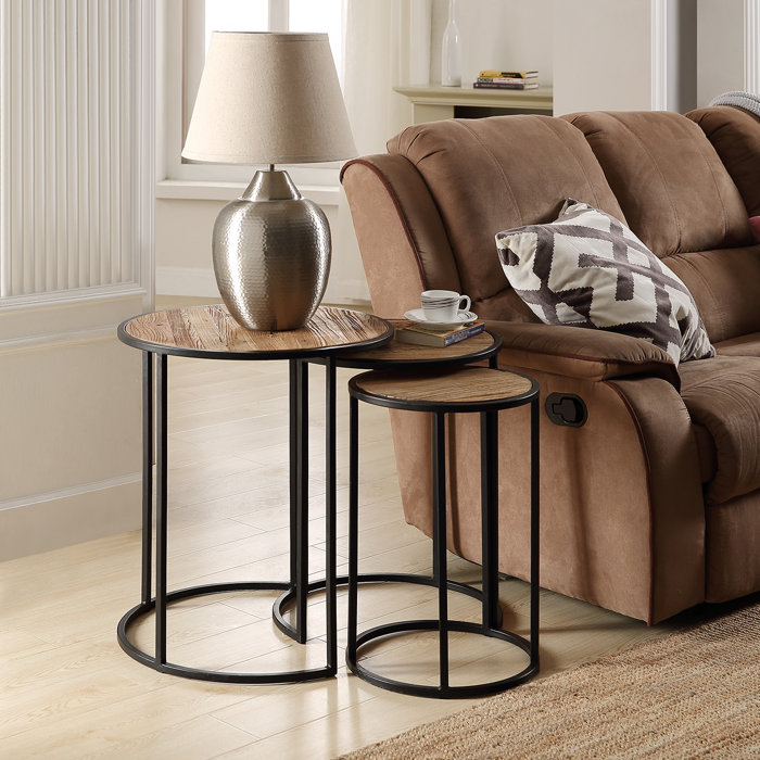 17 Stories Rustic Metal Nesting Side End Tables,Set Of 3 Wayfair